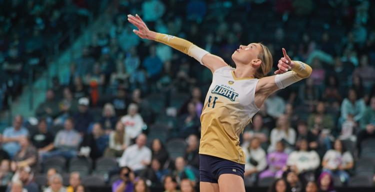 Hannah Maddux, who earned bachelor’s and master’s degrees from the University of South Alabama, was drafted to the Vegas Thrill in the inaugural season of the new Pro Volleyball Federation. She plans eventually to go into sports broadcasting. 